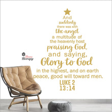 Load image into Gallery viewer, Suddenly There Was With The Angel Praising God Christmas Wall Decal Decotherapy