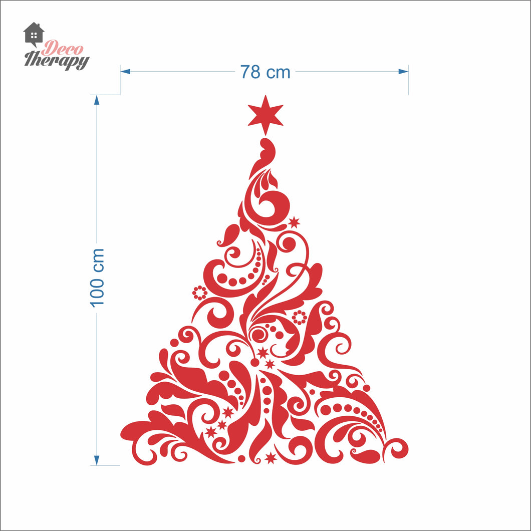 Swirl Christmas Tree Wall Decal Decotherapy