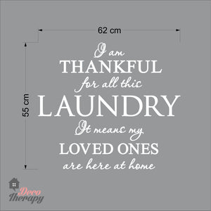 Thankful For Laundry Wall Decal