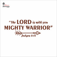 Load image into Gallery viewer, The Lord Is With You Mighty Warrior Wall Decal Decotherapy