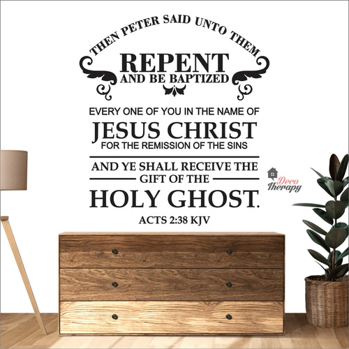 Then Peter Said Unto Them Repent And Be Baptized Wall Decal Decotherapy