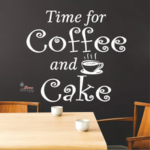 Load image into Gallery viewer, Time For Coffee &amp; Cake Wall Decal Decotherapy