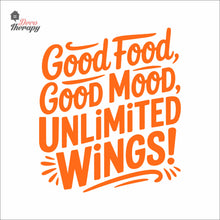 Load image into Gallery viewer, Unlimited Wings Good Food Good Mood Chicken Wings Wall Decal