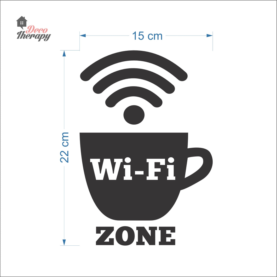 Wifi Zone Cafe Sign Sticker Self-Adhesive Decotherapy