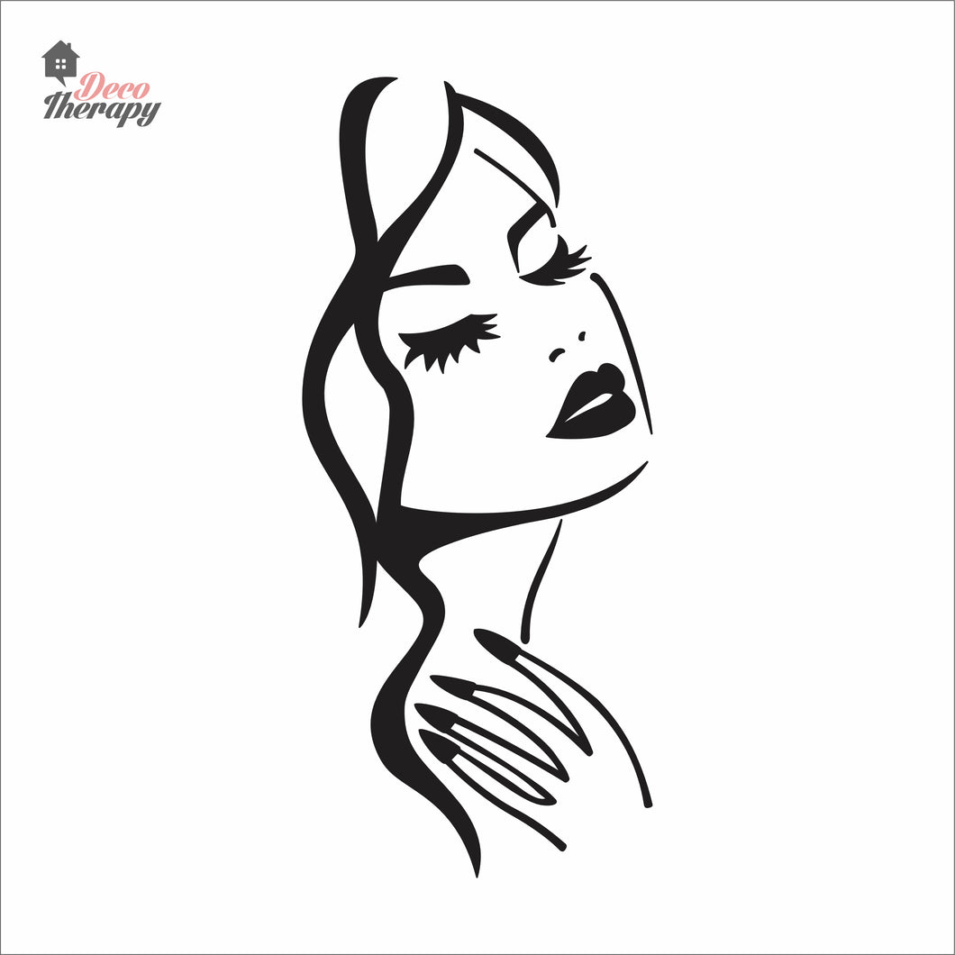 Woman Beauty Nail Eyelash Salon Wall Decal Decotherapy