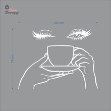 Load image into Gallery viewer, Woman Eyelashes Coffee Tea Cup Wall Decal Decotherapy