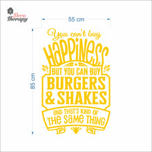 Load image into Gallery viewer, You Can't Buy Happiness But You Can Buy Burgers &amp; Shakes Wall Decal