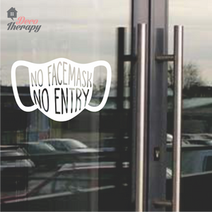 No Face Mask No Entry Sign Wall Sticker New Normal Protocol Decotherapy