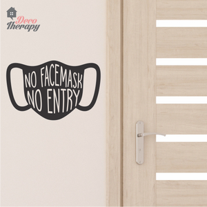 No Face Mask No Entry Sign Wall Sticker New Normal Protocol Decotherapy