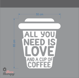 All You Need Love and Coffee Wall Stikcer