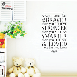 Always Remember You Are Braver V2 Wall Sticker