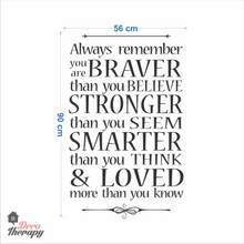 Load image into Gallery viewer, Always Remember You Are Braver V2 Wall Sticker