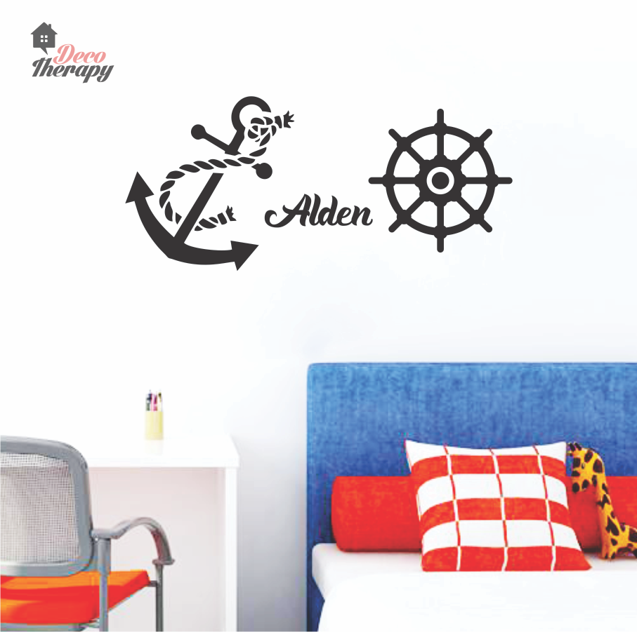 Customized Name Anchor Design Wall Sticker