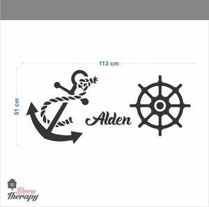 Customized Name Anchor Design Wall Sticker