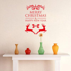 Christmas Happy New Year Reindeer Wall Sticker