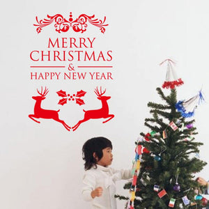 Christmas Happy New Year Reindeer Wall Sticker