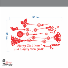 Load image into Gallery viewer, Christmas Happy New Year Tree Bell Stocking Wall Sticker