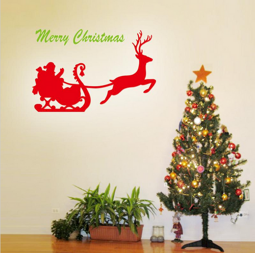 Christmas Santa Reindeer Wall Sticker