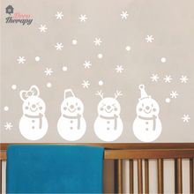 Load image into Gallery viewer, Christmas Snowman Flakes Wall Sticker