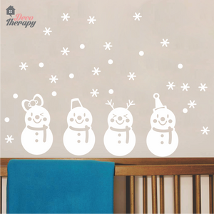 Christmas Snowman Flakes Wall Sticker