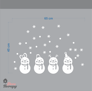 Christmas Snowman Flakes Wall Sticker