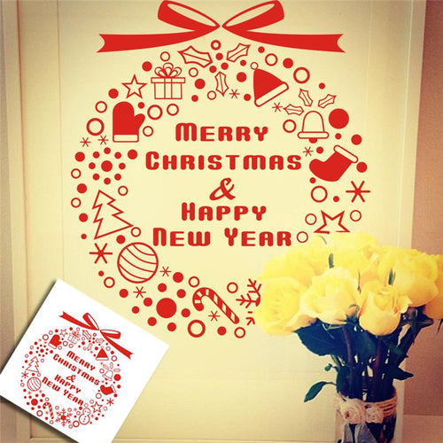 Christmas Wreath Snowflakes Wall Sticker