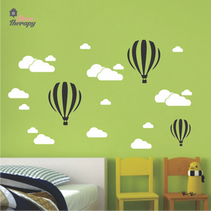 Clouds And Hot Air Balloons Wall Sticker
