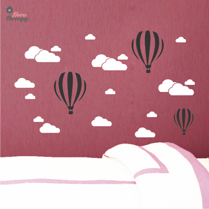 Clouds And Hot Air Balloons Wall Sticker