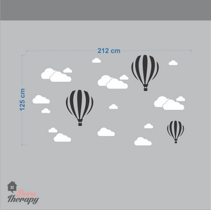 Clouds And Hot Air Balloons Wall Sticker