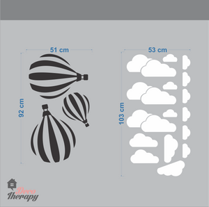 Clouds And Hot Air Balloons Wall Sticker