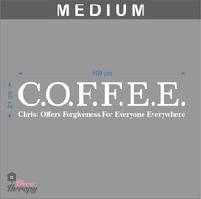 Load image into Gallery viewer, Coffee Christ Offers Forgiveness For Everyone Everywhere Wall Sticker