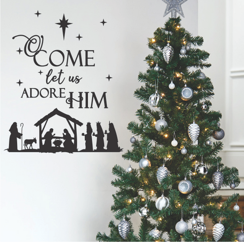 Come Let Us Adore Him Wall Sticker