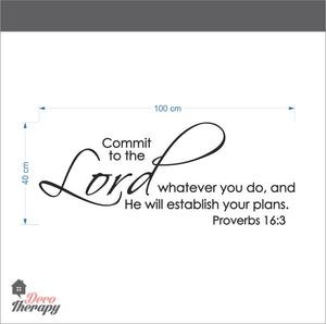 Commit Whatever You Do and He Will Establish Your Plans Wall Sticker