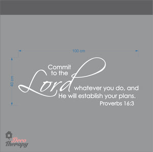 Commit Whatever You Do and He Will Establish Your Plans Wall Sticker