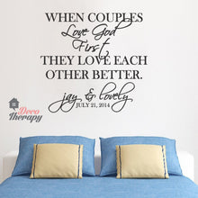 Load image into Gallery viewer, Customized Name When Couples Love God First Design Wall Sticker