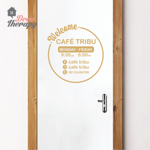 Load image into Gallery viewer, Customized Store Hours Round Design Wall Sticker