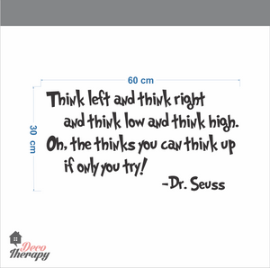 Dr Seuss Think Left Think Right Wall Sticker