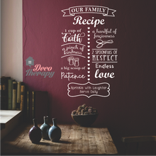 Load image into Gallery viewer, Family Recipe V2 Wall Sticker