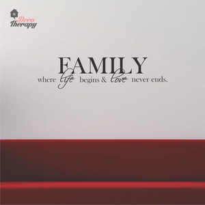 Family Where Life Begins V1 Wall Sticker