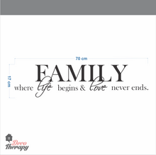 Load image into Gallery viewer, Family Where Life Begins V1 Wall Sticker