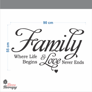 Family Where Life Begins V2 Wall Sticker