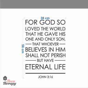 For God So Loved The World Wall Sticker