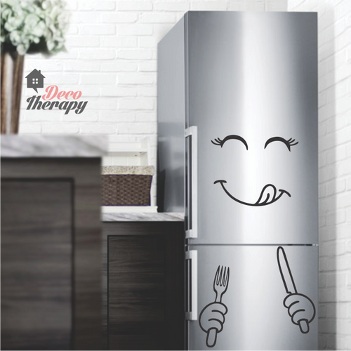 Fridge Decal - Happy To Eat Face Wall Sticker