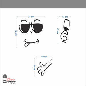 Fridge Decal - Happy Yummy Face Wall Sticker