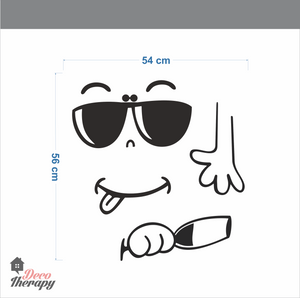 Fridge Decal - Happy Yummy Face Wall Sticker