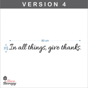 Give Thanks V4 Wall Sticker