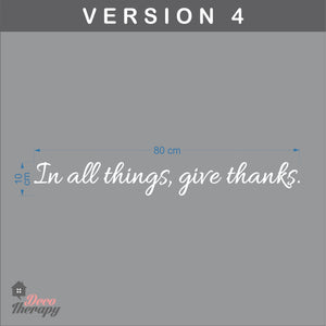 Give Thanks V4 Wall Sticker