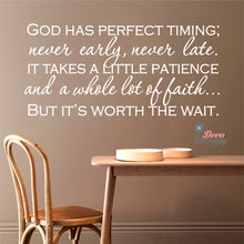 Load image into Gallery viewer, God Has Perfect Timing Wall Sticker