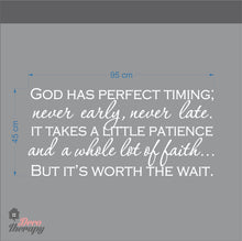 Load image into Gallery viewer, God Has Perfect Timing Wall Sticker