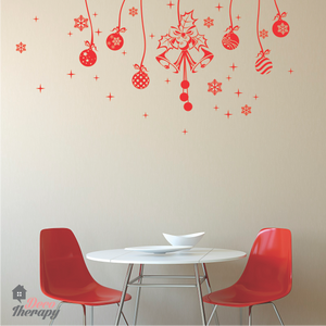 Christmas Hanging Balls And Stars Wall Sticker